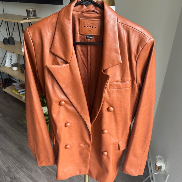 Oversized brown faux leather blazer Blank NYC - Picture 6 of 7